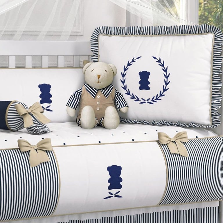 Kit Berço Luxo Azul Marinho