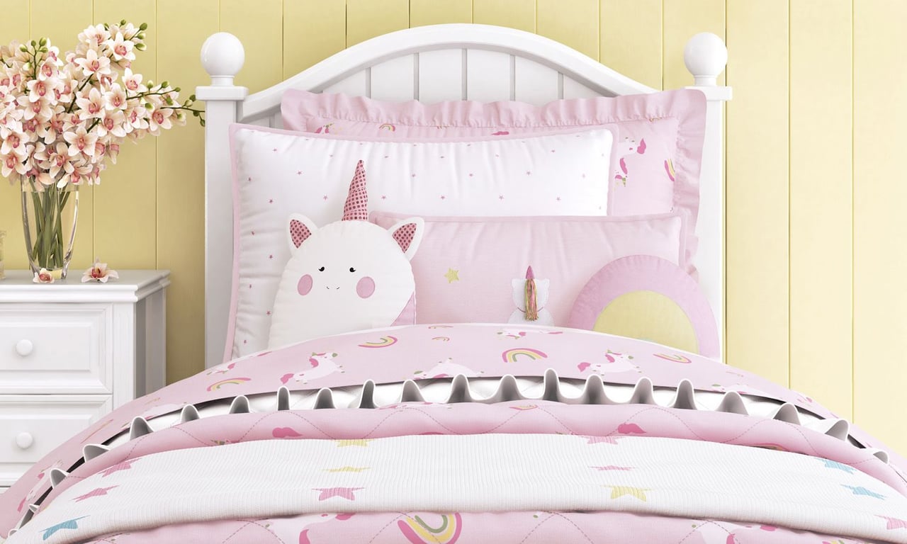 Kit Cama Infantil Solteiro Amiguinhas Unicórnio