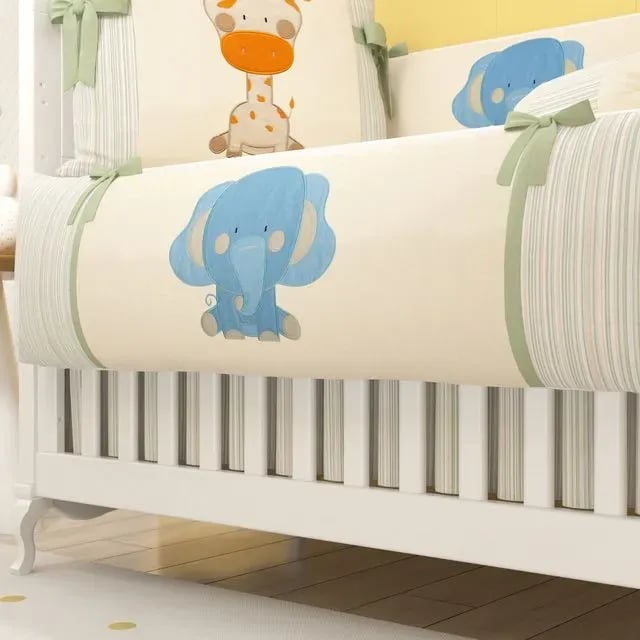 Saia de Berço Barra Listrada Verde e Bege — vista alternativa