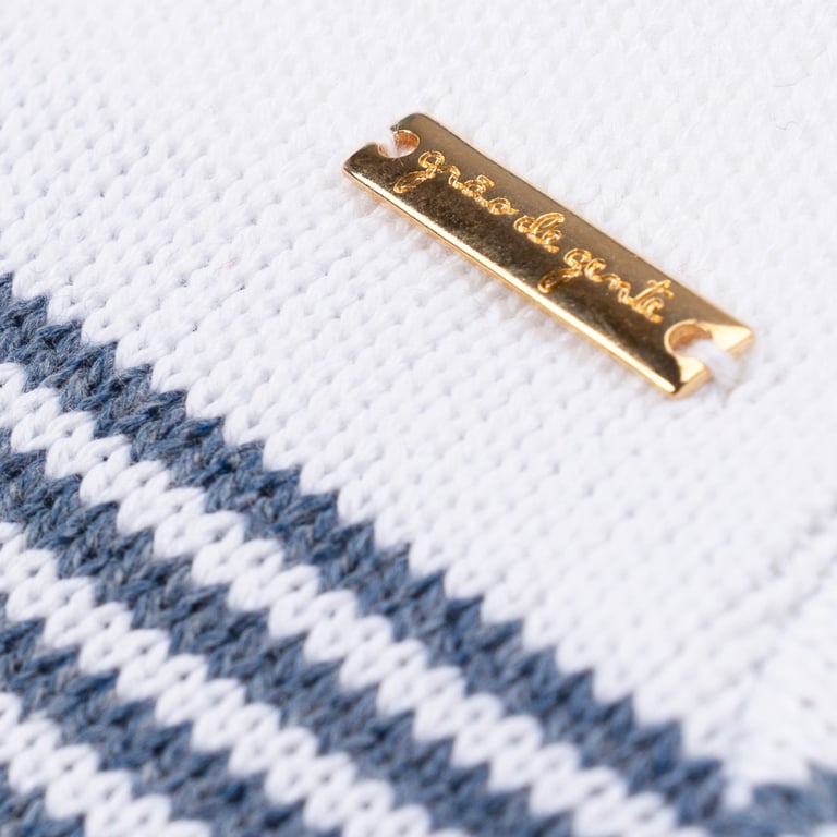 Casaquinho Tricot Listra Azul Jeans — vista alternativa