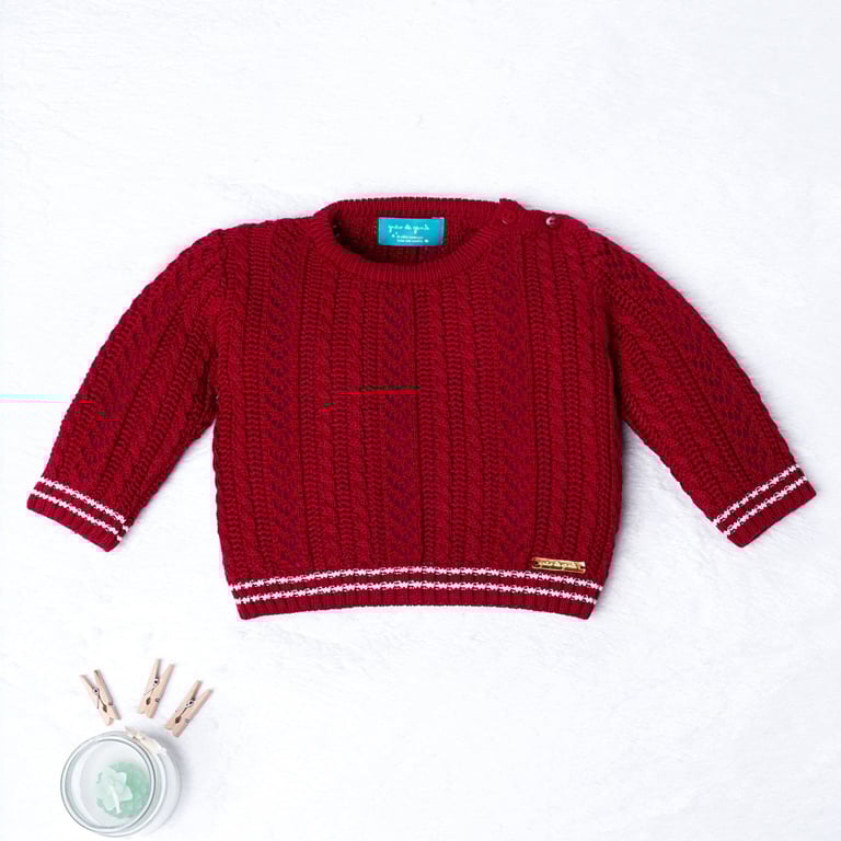 Casaquinho Tricot Trança Vermelho