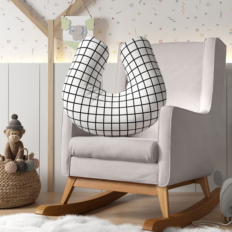 Almofada Amamentação Quadriculado Preto e Branco — vista alternativa