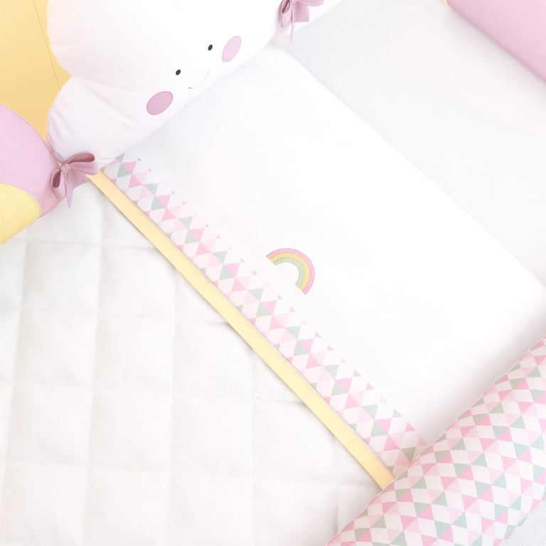 Jogo de Lençol Mini Cama Arco-Íris Estampa Triângulo