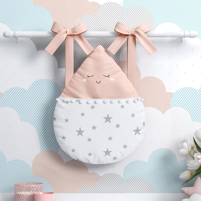 Porta Fraldas Varão Gotinha com Pompom