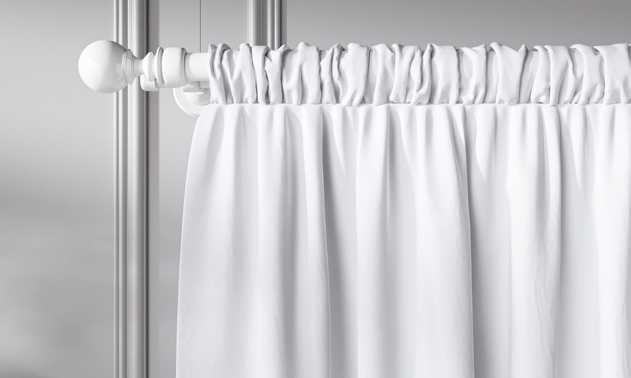 Cortina Clássica com Laços Rosa e Branco