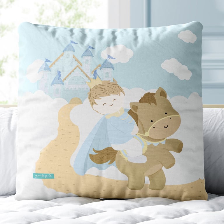 Almofada Quadrada Príncipe Cavaleiro 30cm