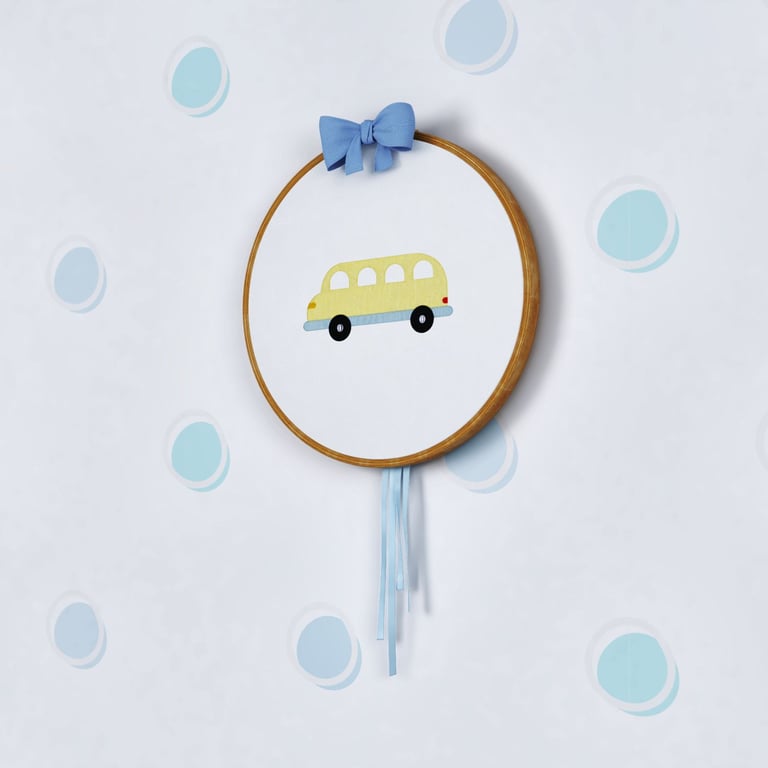 Quadro Bastidor Bordado Ônibus