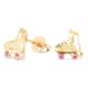 Brinco Infantil Patins com Strass Rosa Ouro - imagem 1