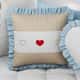 Almofada Quadrada Coração, Nuvem e Lua Azul 38cm - imagem 1