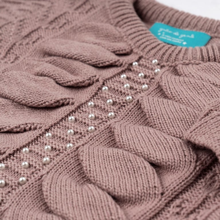 Saída Maternidade Tricot Drapeado Pérola Nude Rosé 03 Peças