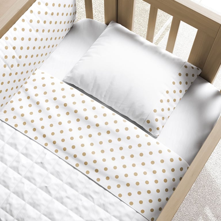 Jogo de Lençol Mini Berço Poá Bege