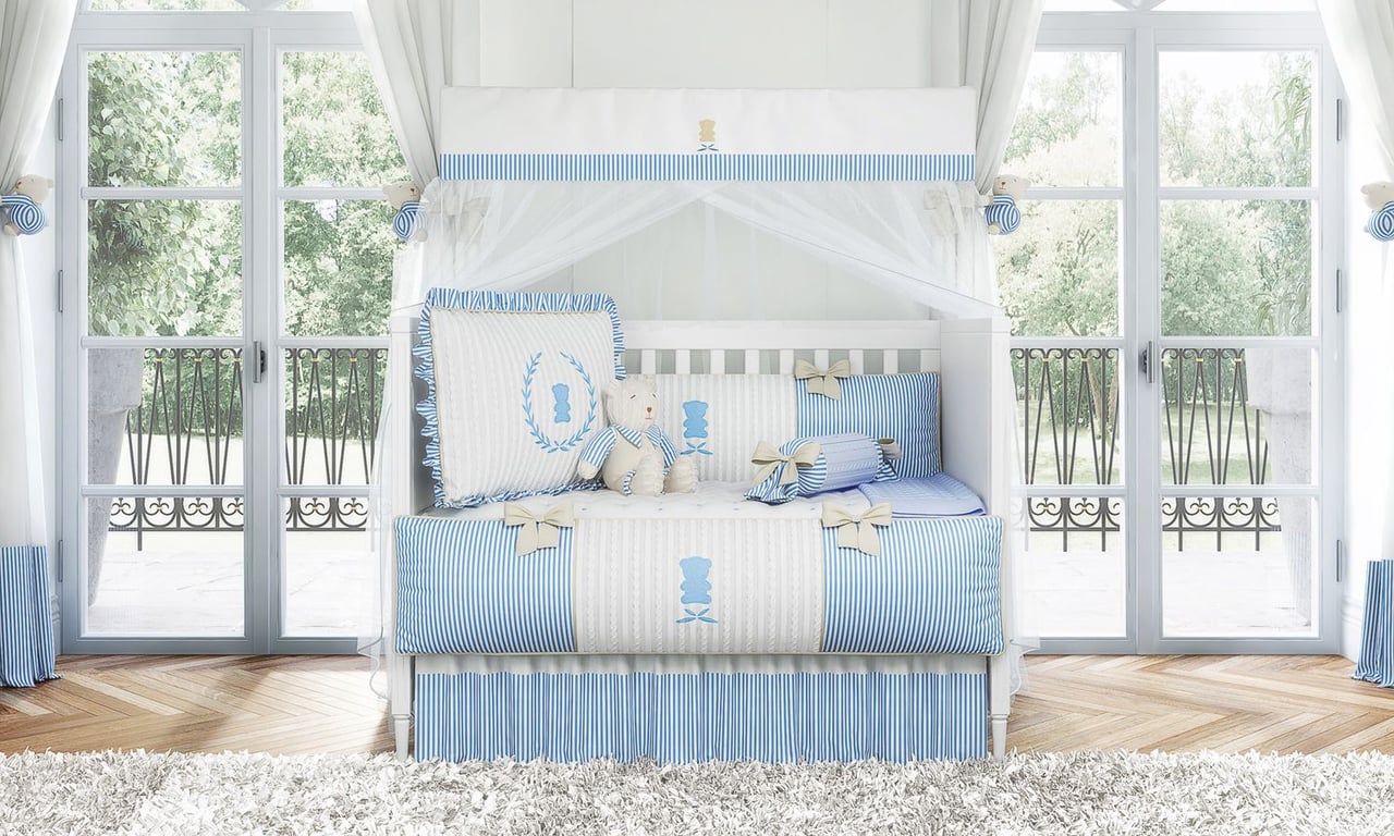 Kit Berço Tricot Luxo Azul — vista alternativa