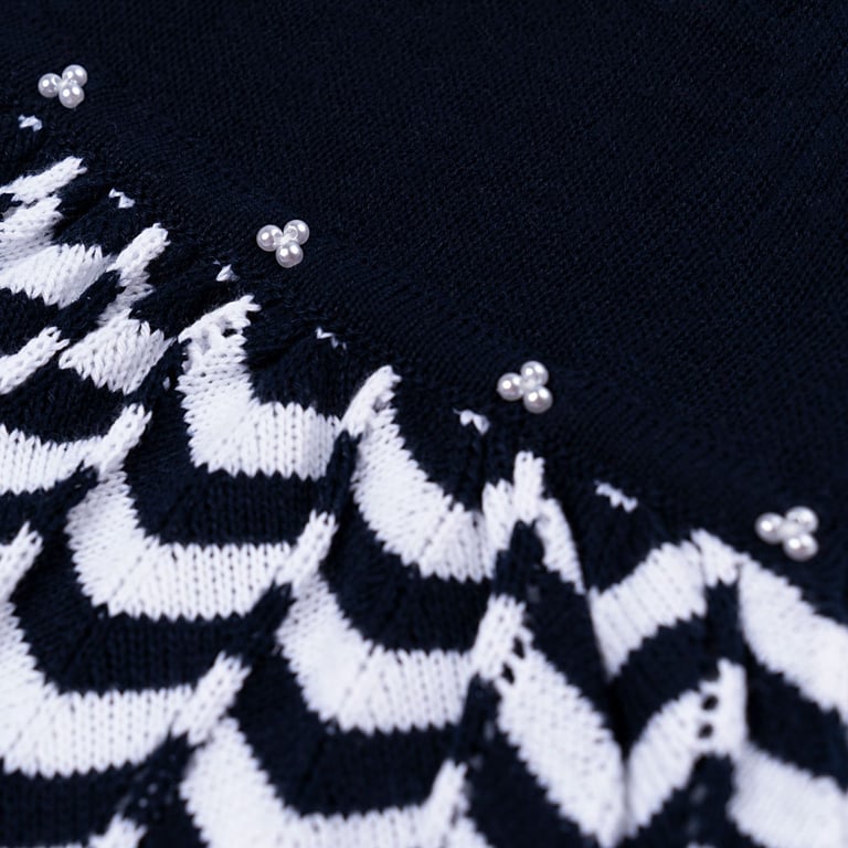 Vestido Tricot Plissado Chevron com Pérolas Rosa e Rosé — vista alternativa