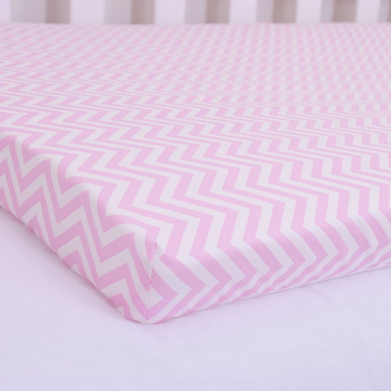 Colchonete para Berço Chevron Rosa — vista alternativa