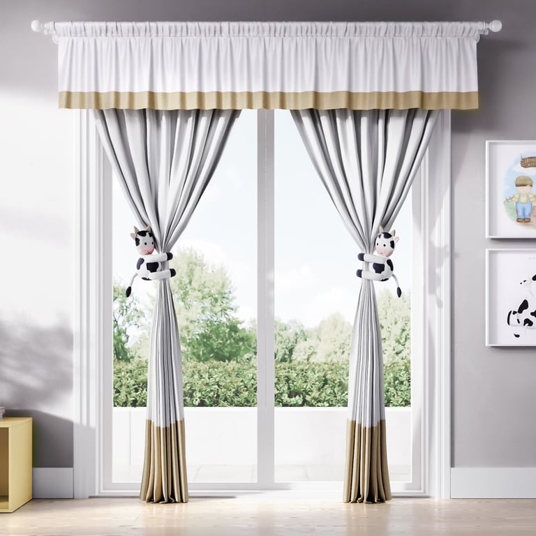 Cortina Branco/Bege Poá