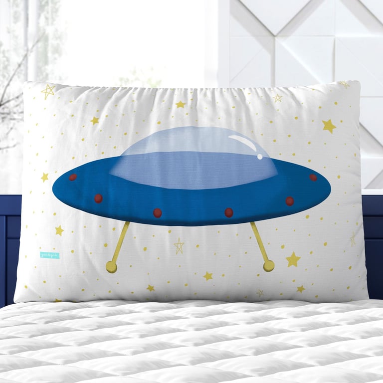 Almofada Retangular Disco Voador Azul