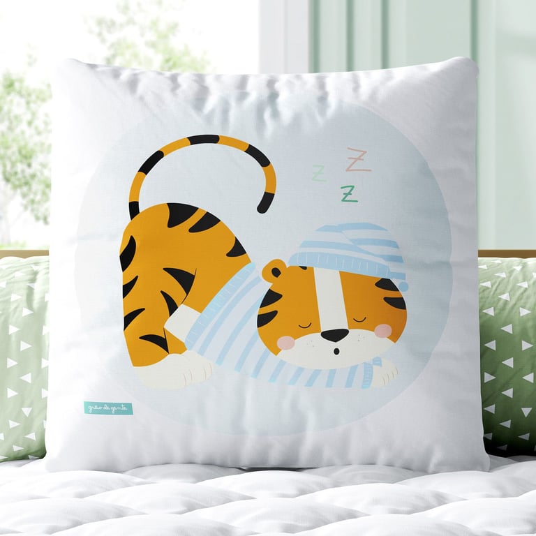 Almofada Quadrada Tigrinho Dorminhoco 30cm
