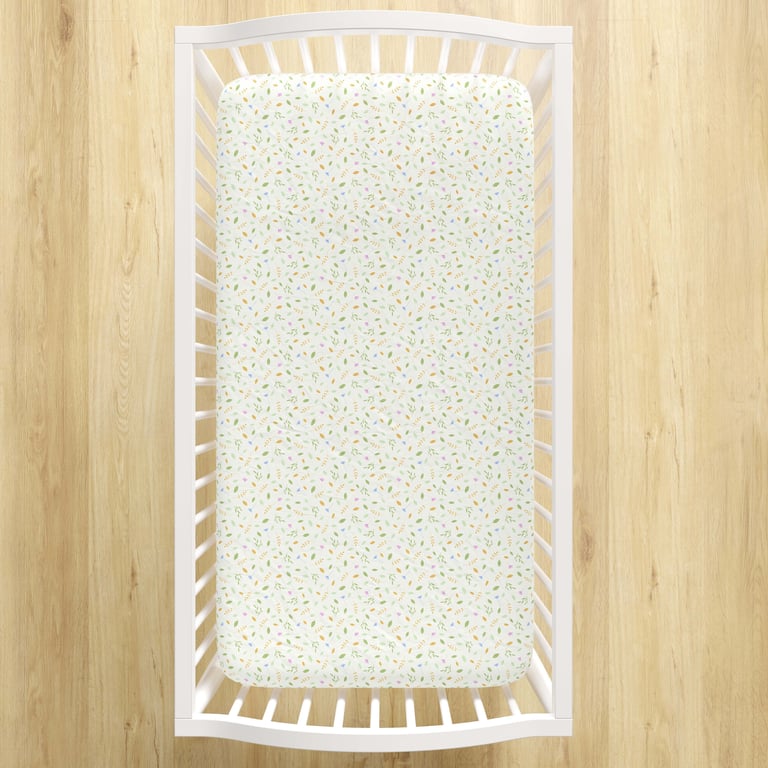 Lençol Berço com Elástico Folhas Selva Baby