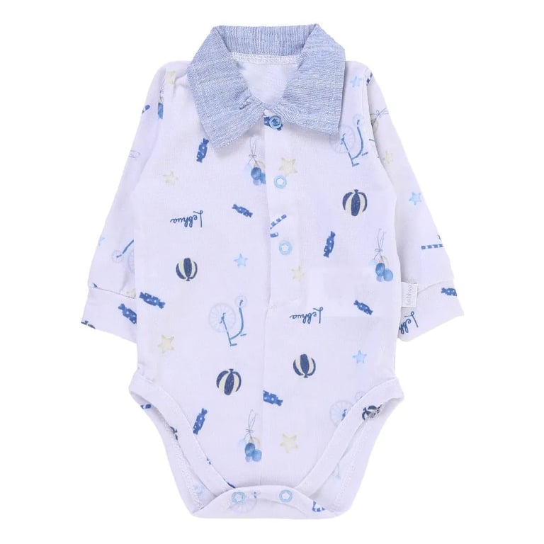 Saída de Maternidade Le Bhua com Bordado Azul Carrossel — vista alternativa