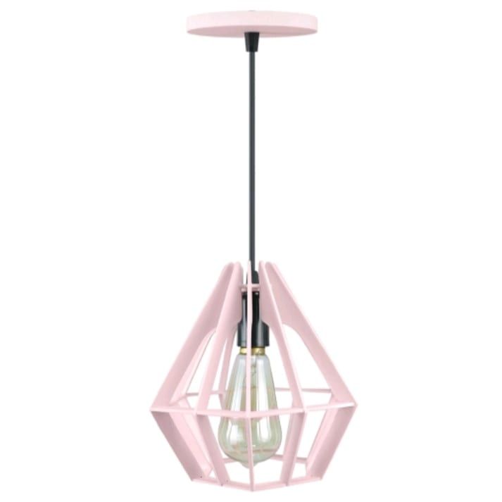 Luminária Pendente Diamante Rosa