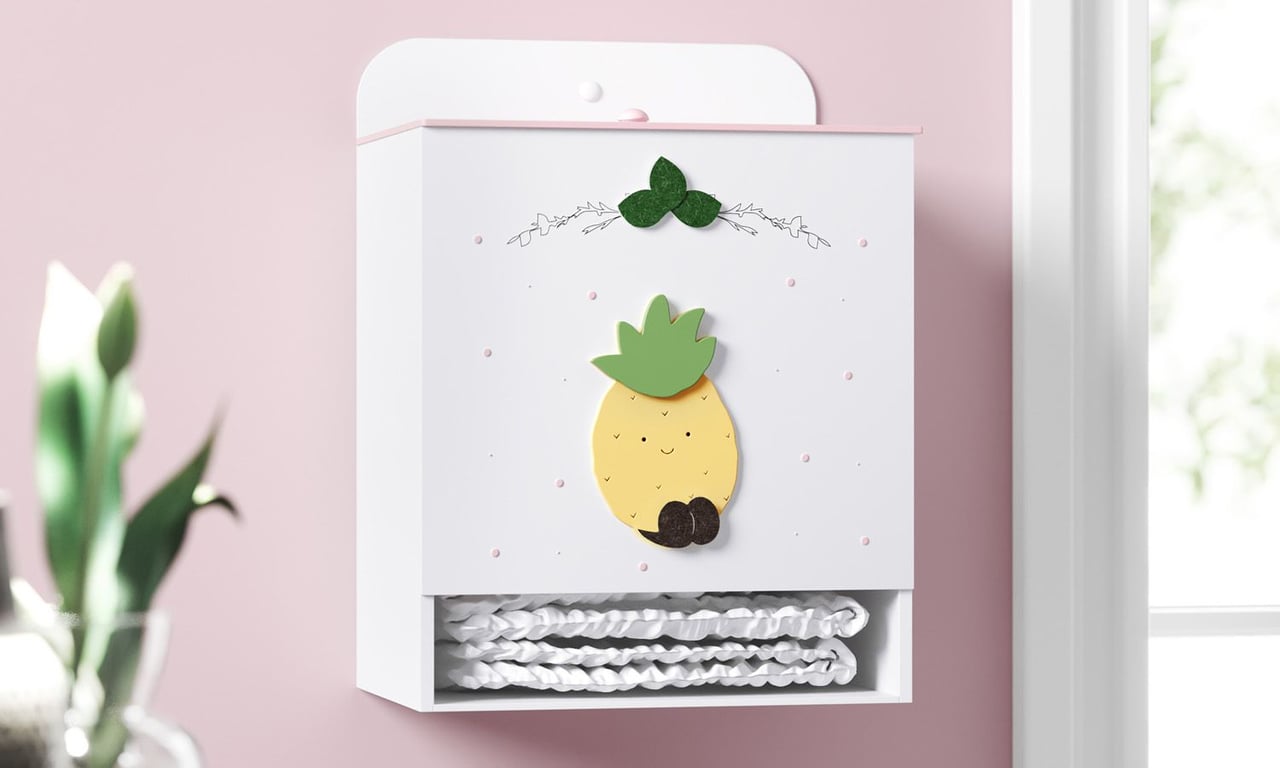 Porta Fraldas MDF Abacaxi Frutinhas — vista alternativa