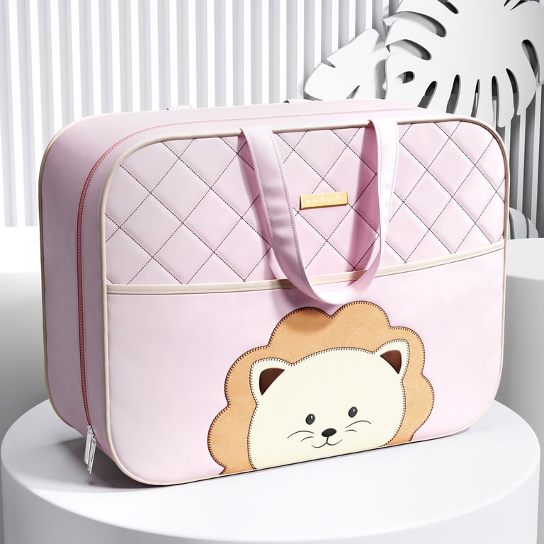 Mala Maternidade Amiguinho Leão Branco 48cm