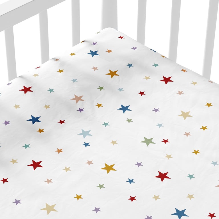 Lençol Berço com Elástico Estrela Colorido