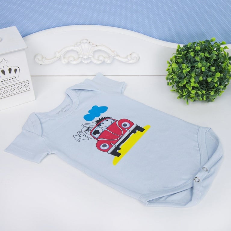 Body Manga Curta Fusquinha Azul Tam P — vista alternativa