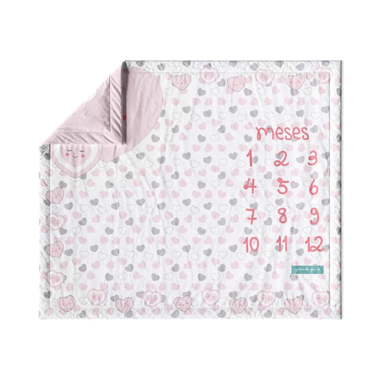 Tapete Mesversário Amor da Mamãe Rosa e Cinza — vista alternativa