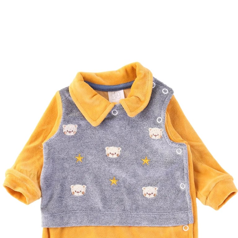 Saída Maternidade Baby Gijo Plush Ursinho Com Estrelas Mostarda — vista alternativa