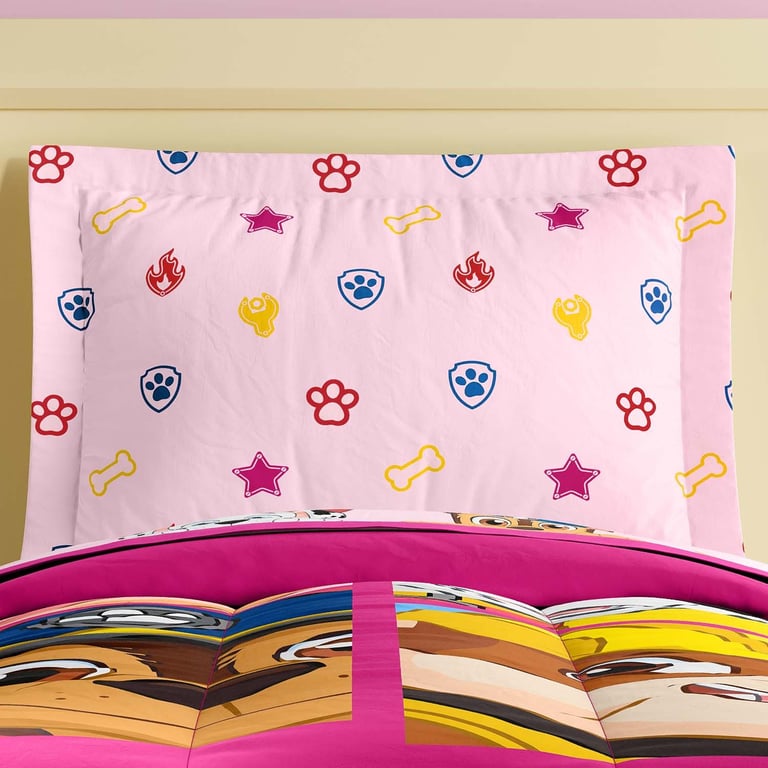 Fronha de Travesseiro Infantil Símbolos Patrulha Canina Branca