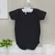 Body Manga Curta Liso Preto 9 a 12 Meses - imagem 3