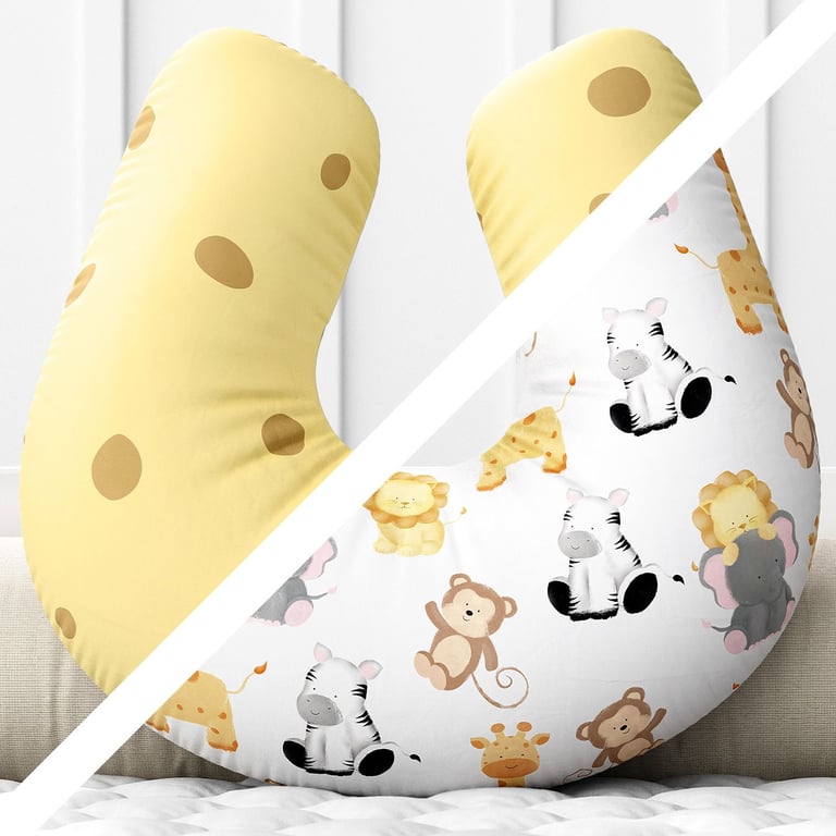 Almofada Amamentação Dupla Face Safári Aquarela