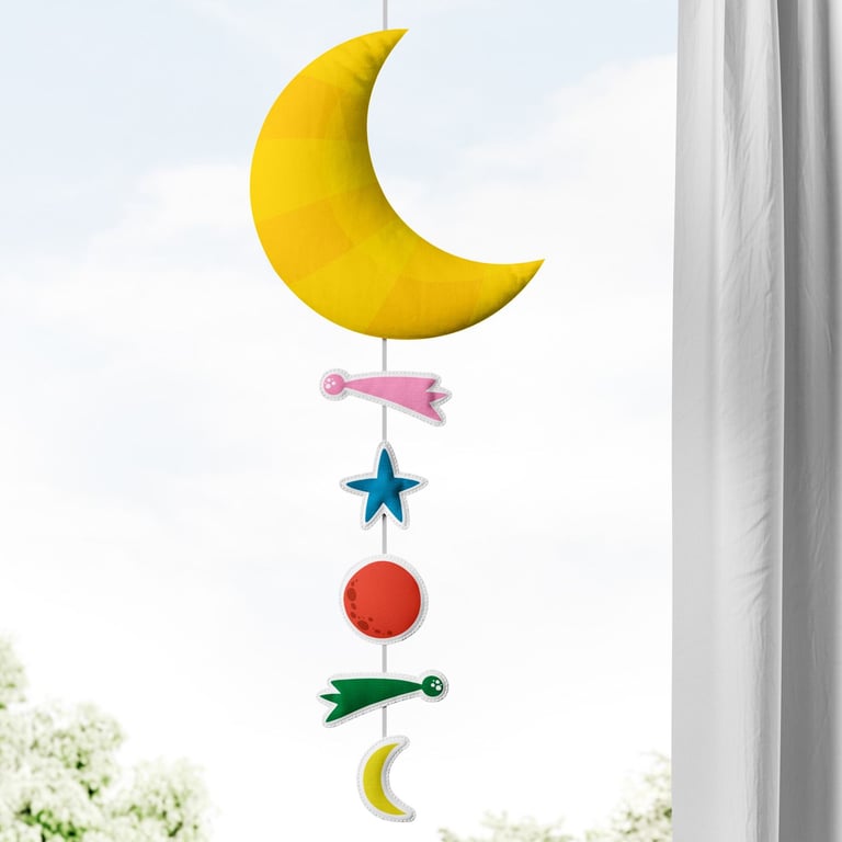 Pêndulo Cortina Luas, Estrelas e Planetas