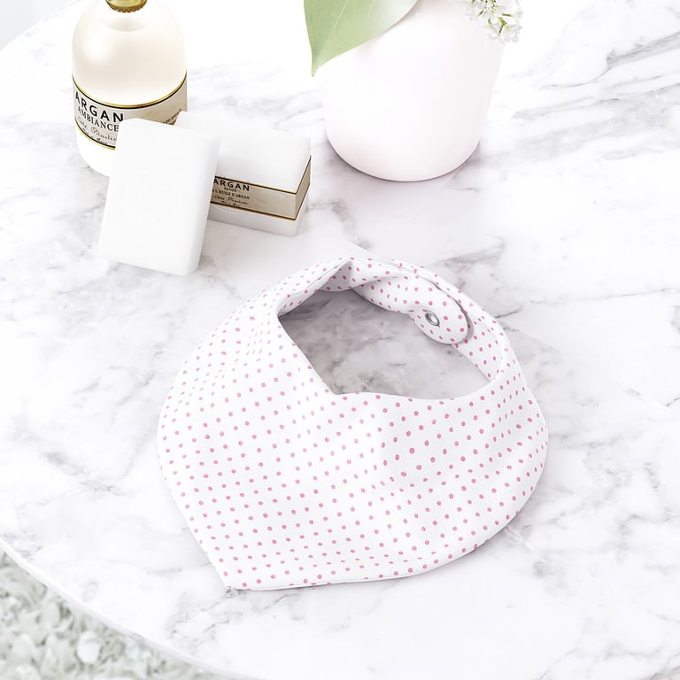 Babador Bandana Poá Luxo Rosa