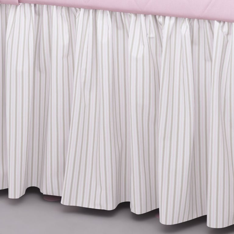 Saia de Berço Listrada Bege e Rosa