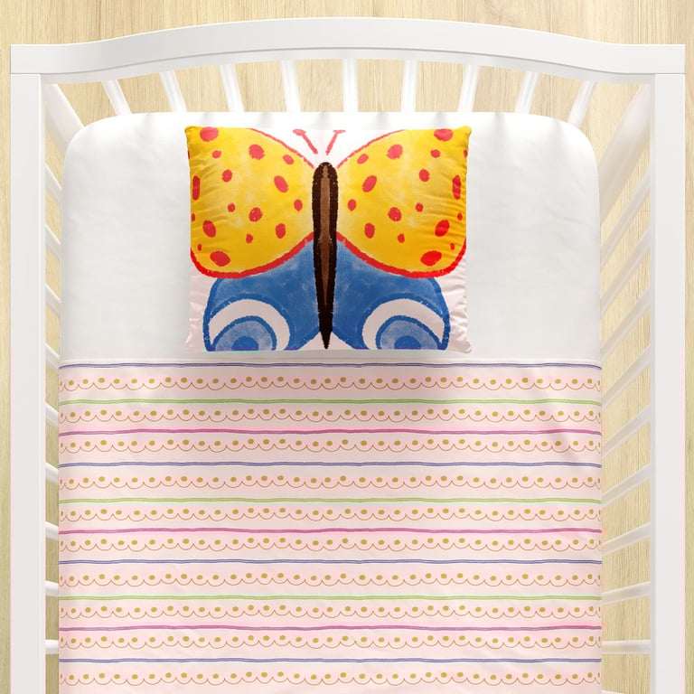 Jogo de Lençol Berço Borboleta Étnica Colorido 3 Peças