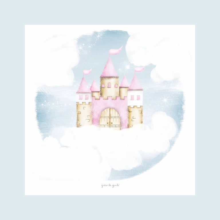 Pôster Adesivo Castelo Rosa