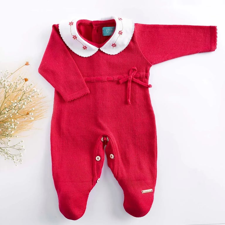 Macacão Tricot Pink Com Gola M