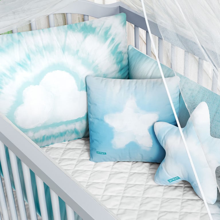 Kit Berço Tie Dye Céu Azul