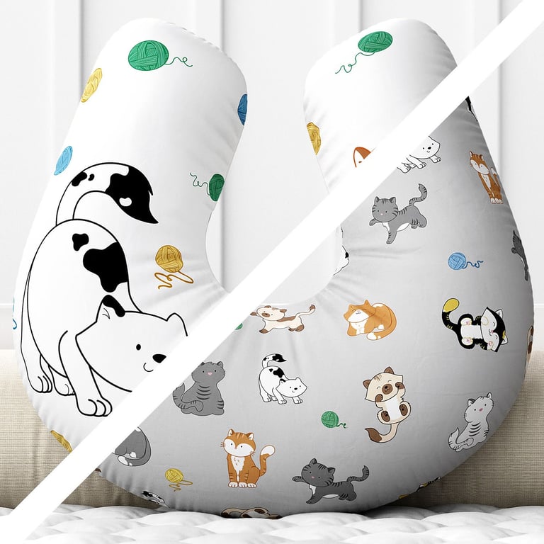 Almofada Amamentação Dupla Face Gatinhos