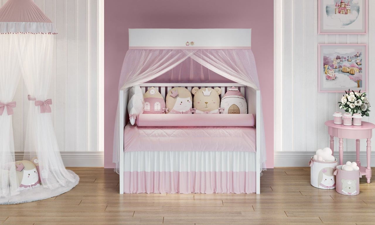 Quarto de Bebê Completo Amiguinhas Realeza 24 Peças