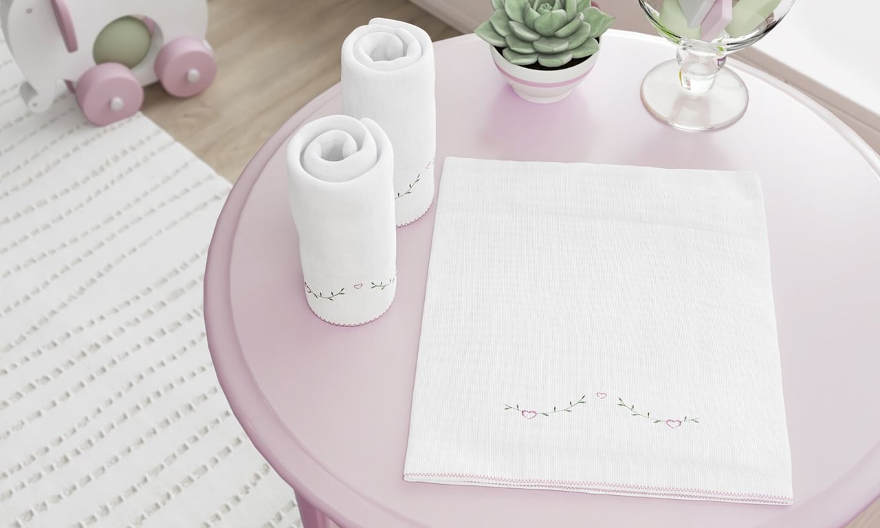 Jogo de Fraldas Ombro Alice Rosa com 3