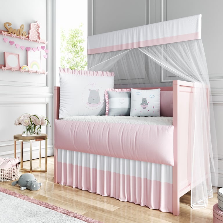 Kit Berço Hipopótamo Rosa — vista alternativa