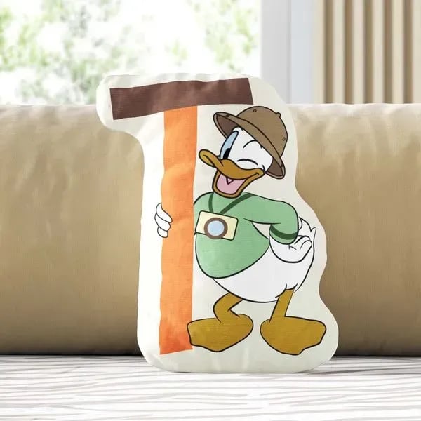 Almofada Pato Donald Safári Letra T 20cm
