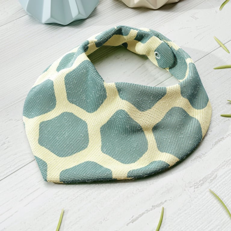 Babador Bandana Tricot Tartaruga Verde e Amarelo