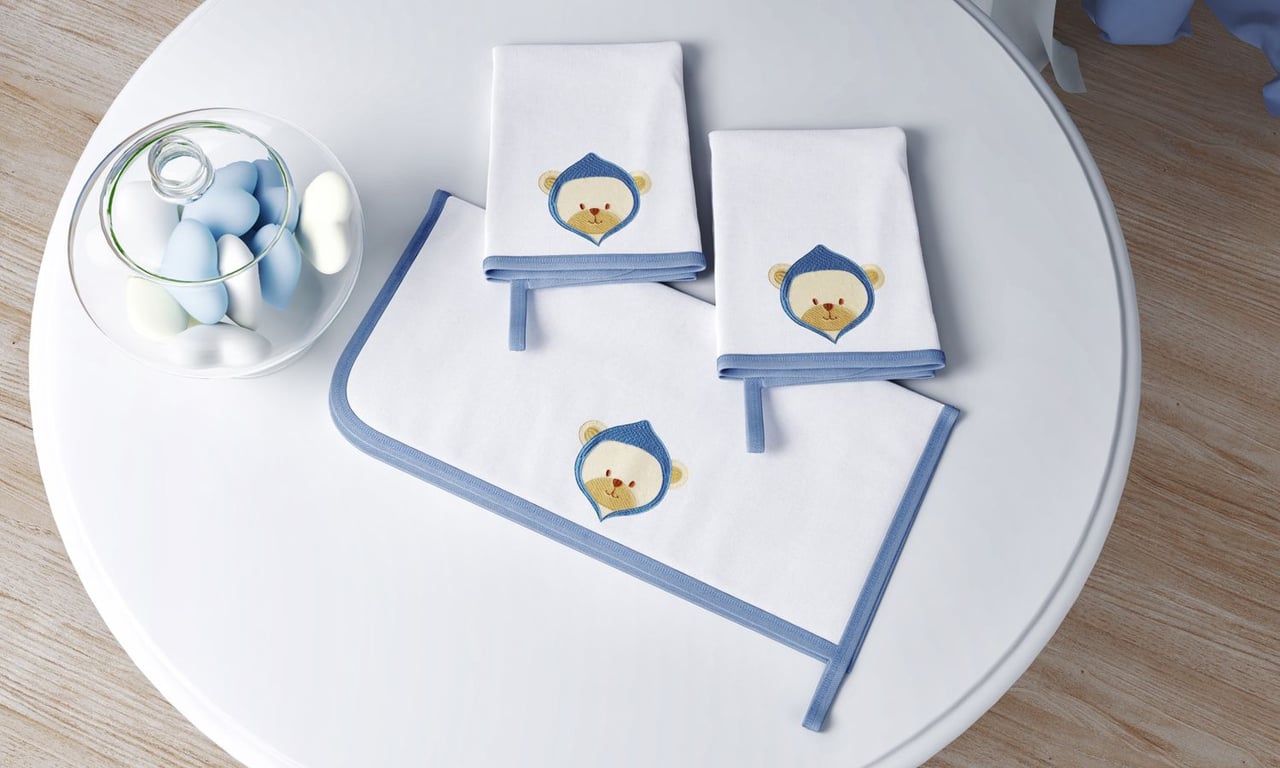 Jogo de Fraldas de Boca Malha Ursinho Bebê