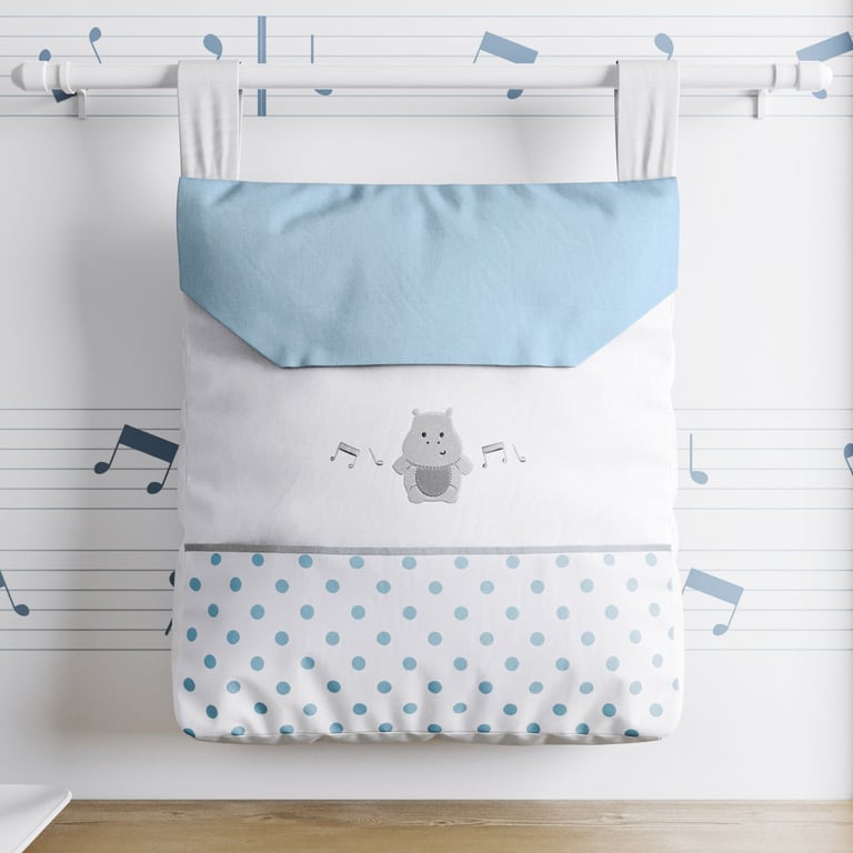 Porta Fraldas Varão Hipopótamo Poá Azul