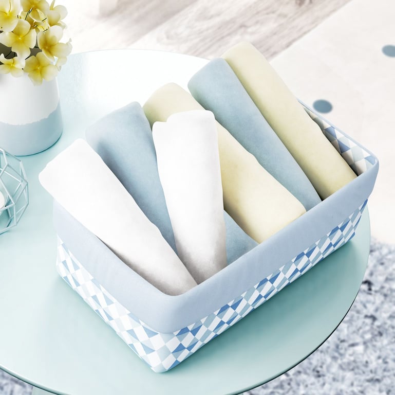 Cesto Organizador Estampa Triângulo e Rosa 36cm