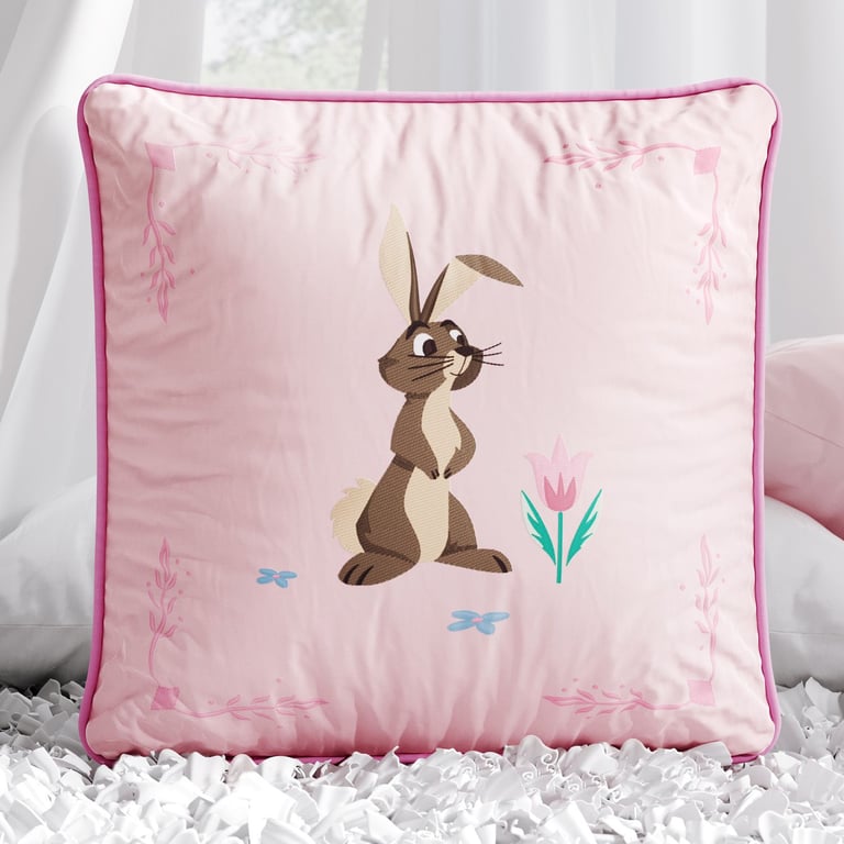 Almofada Quadrada Coelhinho do Bosque 30cm